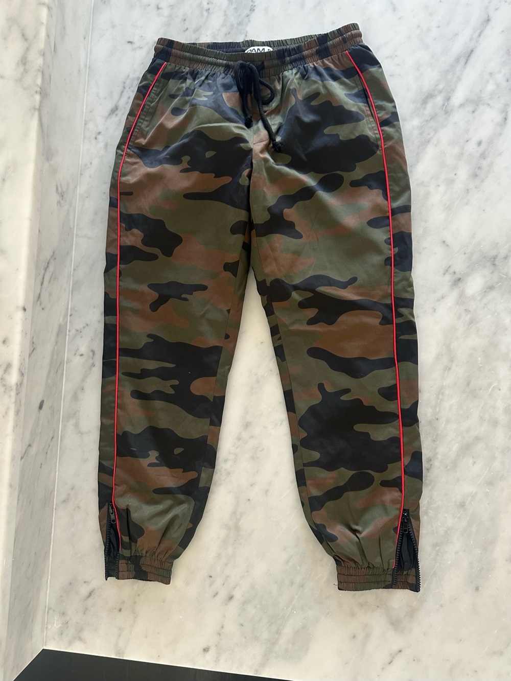 Pam & Gela Camo Track Joggers with Red Piping- XS/ P